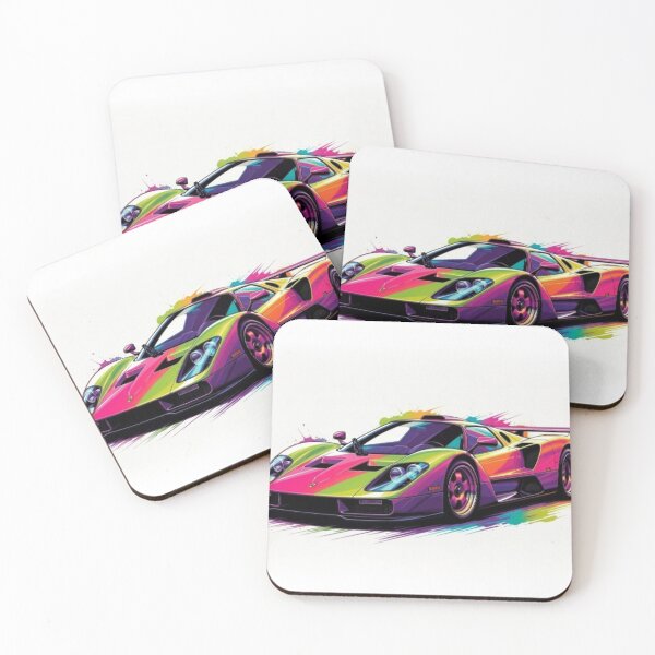 Item preview, Retro Splatter Supercar - Neon Vector Racing Art designed and sold by Nexus Space.