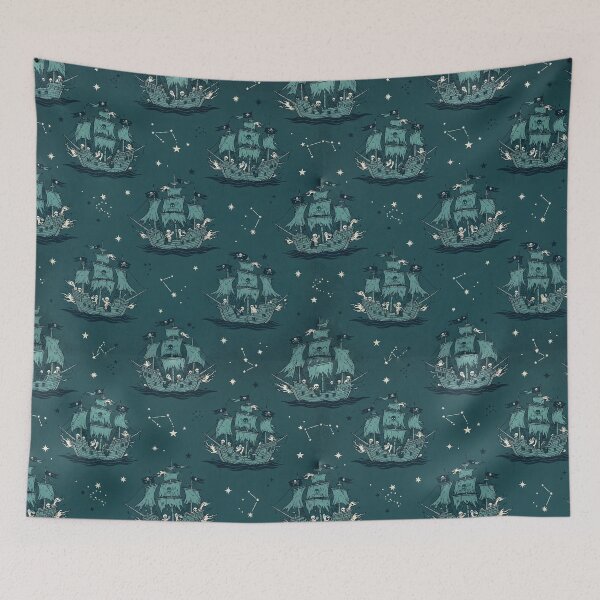Item preview, Ghost Ships - Vintage Seamless Halloween Pattern designed and sold by inkaylindesign.