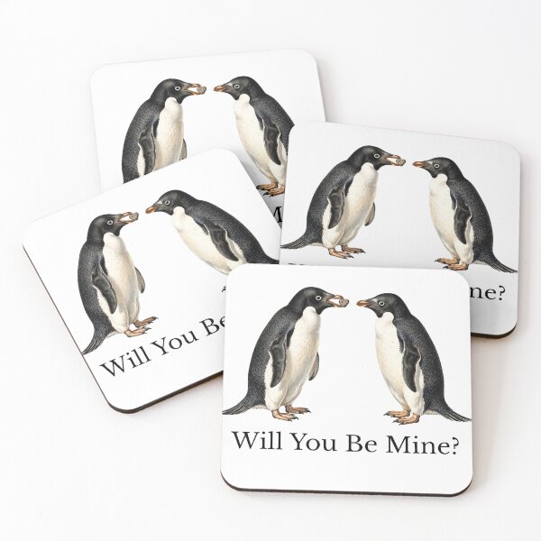Item preview, Will You Be Mine? Adelie Penguin Pebble Proposal - Birdwatcher Valentine designed and sold by Neurospicy Trolls.