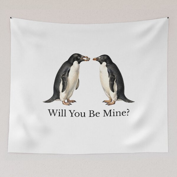 Item preview, Will You Be Mine? Adelie Penguin Pebble Proposal - Birdwatcher Valentine designed and sold by Neurospicy Trolls.