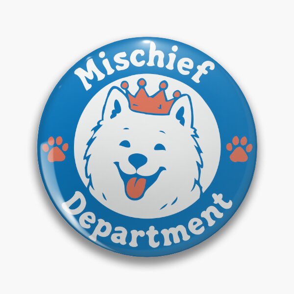 Item preview, Samoyed Mischief Funny Dog Mascot designed and sold by RedStreamStudio.