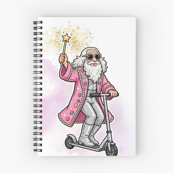 Item preview, Groovy Disco Wizard on Scooter - Funny Cool Pink Wizard designed and sold by Neurospicy Trolls.