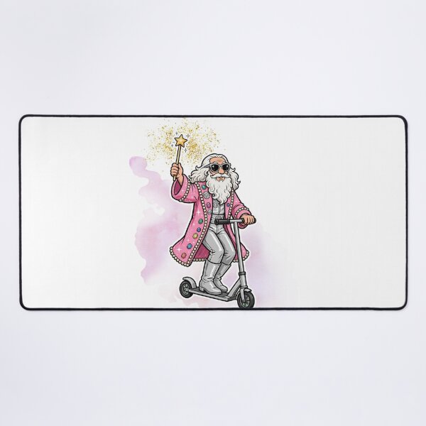 Item preview, Groovy Disco Wizard on Scooter - Funny Cool Pink Wizard designed and sold by Neurospicy Trolls.