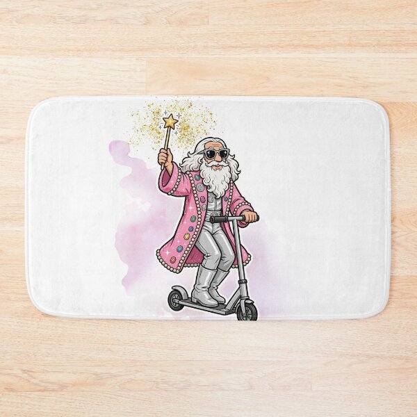 Item preview, Groovy Disco Wizard on Scooter - Funny Cool Pink Wizard designed and sold by Neurospicy Trolls.
