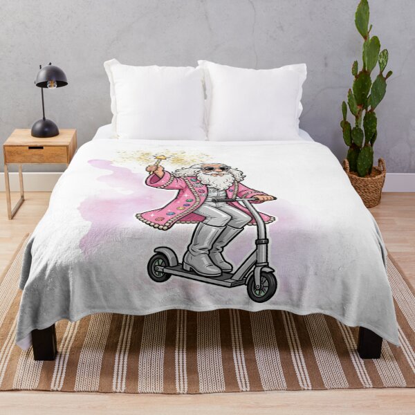 Item preview, Groovy Disco Wizard on Scooter - Funny Cool Pink Wizard designed and sold by Neurospicy Trolls.
