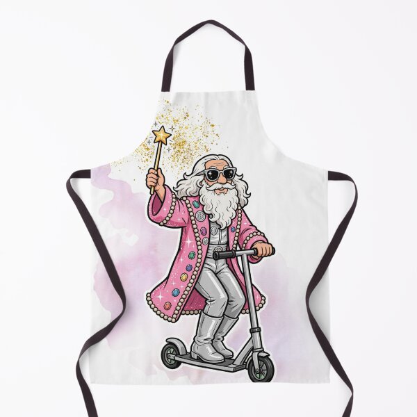 Item preview, Groovy Disco Wizard on Scooter - Funny Cool Pink Wizard designed and sold by Neurospicy Trolls.