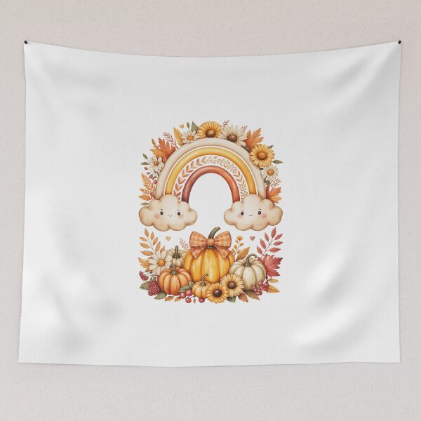 Item preview, Cute Autumn Rainbow and Pumpkins designed and sold by jkrphoto.