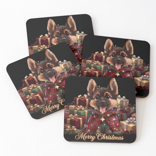 Item preview, ​Cute German Shepherd Puppy with Christmas Gifts Merry Christmas designed and sold by SilentFlower.