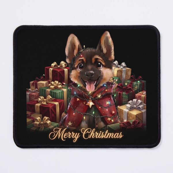 Item preview, Cute German Shepherd Puppy with Christmas Gifts Merry Christmas designed and sold by SilentFlower.