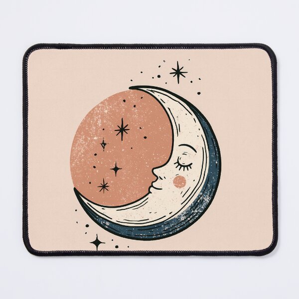 Item preview, Celestial Crescent Moon Art – Vintage Mystical Lunar Boho Illustration designed and sold by FrostyFrisby.