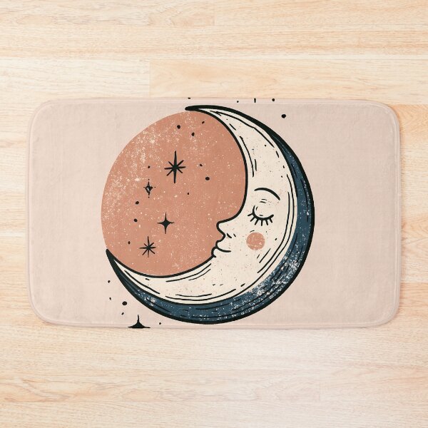 Item preview, Celestial Crescent Moon Art – Vintage Mystical Lunar Boho Illustration designed and sold by FrostyFrisby.