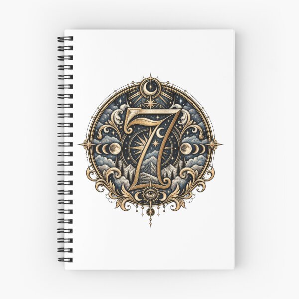 Item preview, Mystic Seven Vintage Numerology Emblem designed and sold by NovaMoodCo.