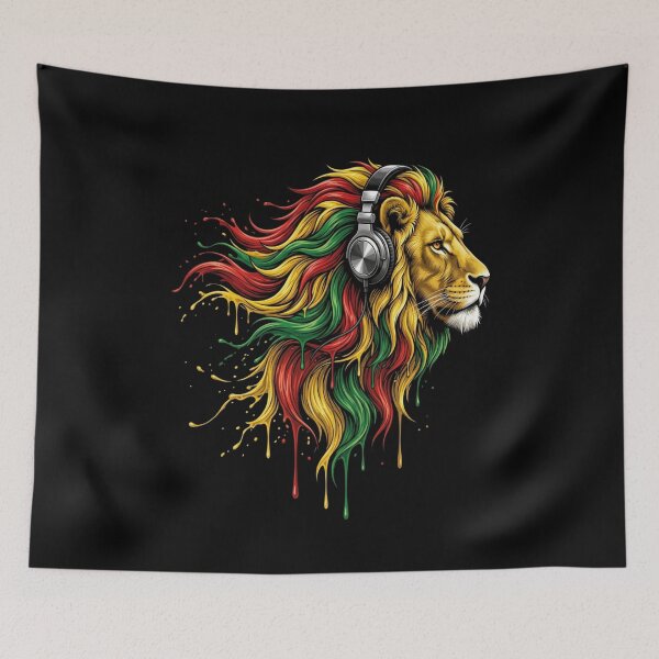 Item preview, Rasta Lion With Headphones designed and sold by RastaColors.