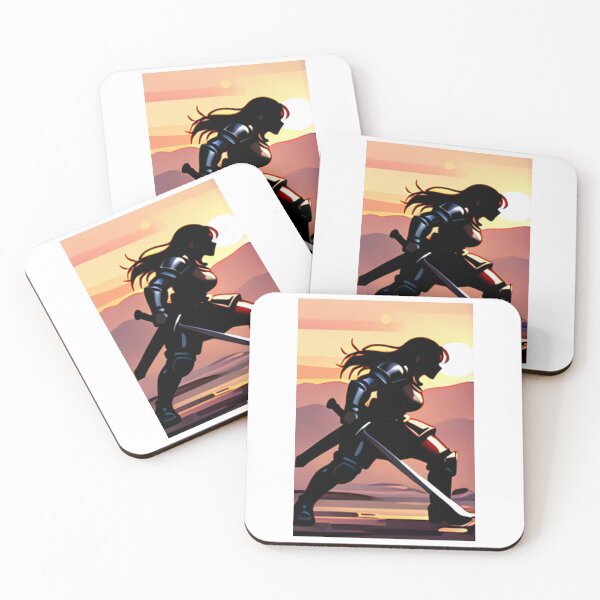 Item preview, Fantasy - Female Silhouette, Stylized Combat at Dusk designed and sold by AnimeShin.