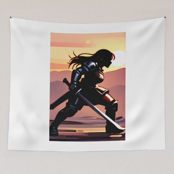 Item preview, Fantasy - Female Silhouette, Stylized Combat at Dusk designed and sold by AnimeShin.