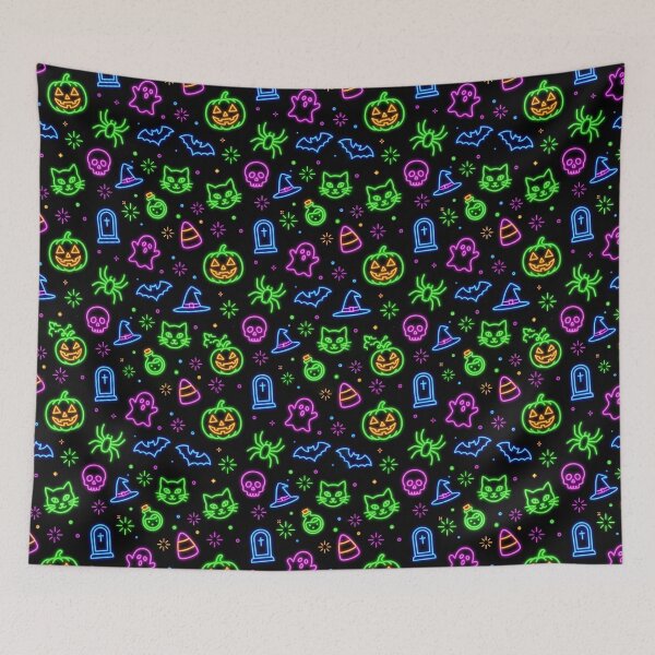 Item preview, Neon Halloween - Modern Seamless Halloween Pattern designed and sold by inkaylindesign.
