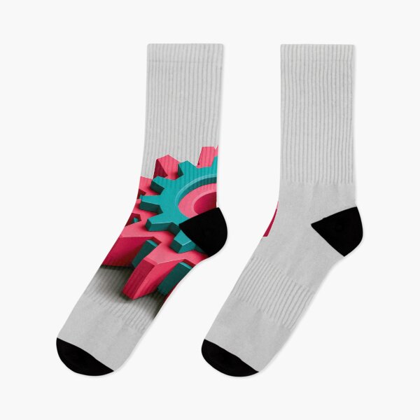 Item preview, Colorful 3D Gear Cog – Pink and Teal Mechanical Engineering Design designed and sold by FrostyFrisby.