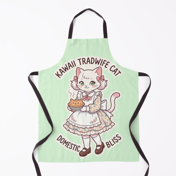 Item preview, Kawaii Tradwife Cat: Domestic Bliss Baker designed and sold by CuteKats.