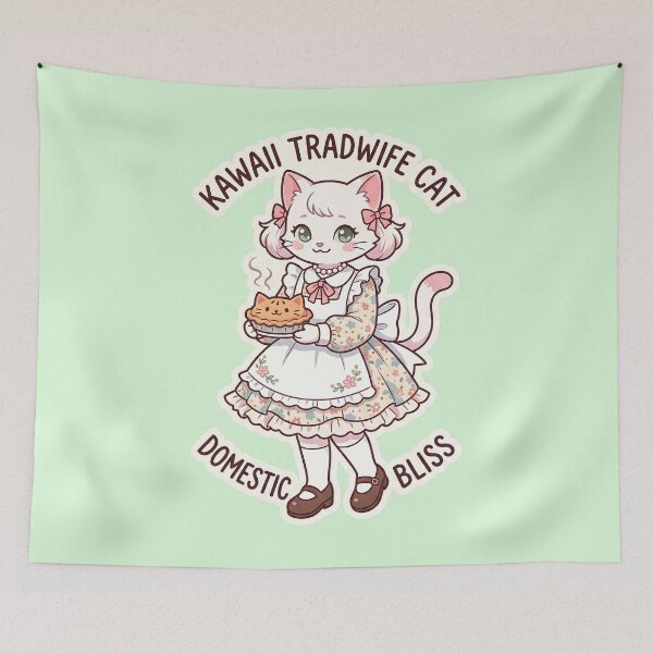 Item preview, Kawaii Tradwife Cat: Domestic Bliss Baker designed and sold by CuteKats.