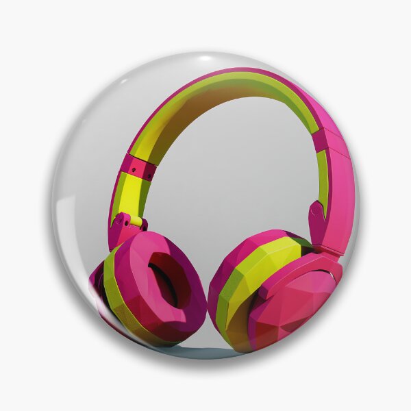 Item preview, Bold Neon Pink and Lime Green 3D Headphones designed and sold by FrostyFrisby.