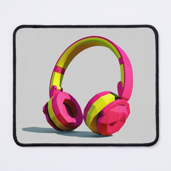 Item preview, Bold Neon Pink and Lime Green 3D Headphones designed and sold by FrostyFrisby.