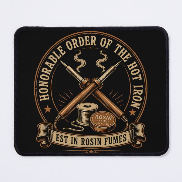 Item preview, Order Of The Hot Iron Rosin Fumes Soldering Badge designed and sold by ThirdShiftLab.