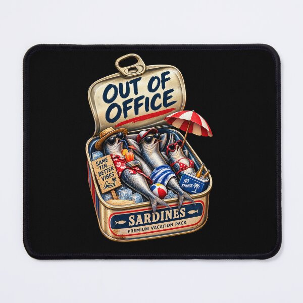 Item preview, Out of Office Sardines – Funny Summer Vacation designed and sold by Cardio Boutique.