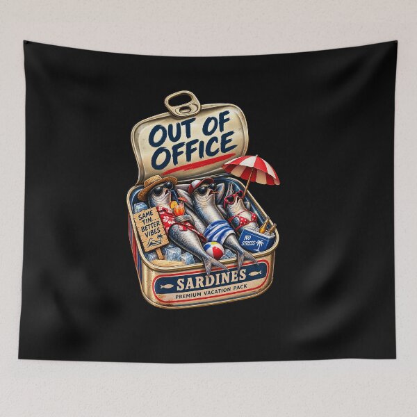 Item preview, Out of Office Sardines – Funny Summer Vacation designed and sold by Cardio Boutique.