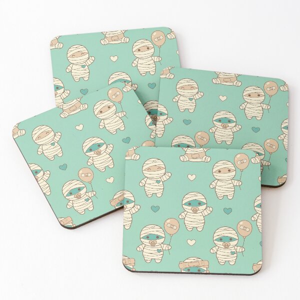 Item preview, Kawaii Mummies - Cute Kawaii Seamless Halloween Pattern designed and sold by inkaylindesign.