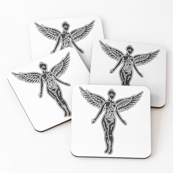 Item preview, Nirvana In Utéro Iconic Anatomical Angel Line Art designed and sold by kuasmasker.