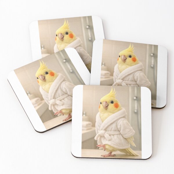 Item preview, Snug Bathrobe Lutino Cockatiel designed and sold by Sillytoe.