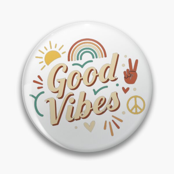 Item preview, Good Vibes Retro Hippie Peace Rainbow Typography designed and sold by CosmoMerchStore.