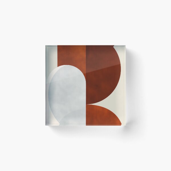 Item preview, Terracotta and Ivory Abstract Geometric Minimalist Art designed and sold by FrostyFrisby.