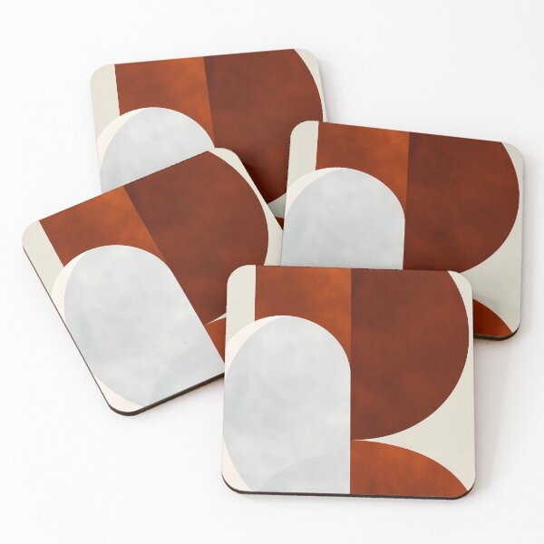 Item preview, Terracotta and Ivory Abstract Geometric Minimalist Art designed and sold by FrostyFrisby.