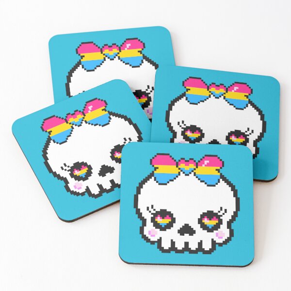 Item preview, Pixel Heart Skull (Pansexual)  designed and sold by Wyrd Witchy Ways.