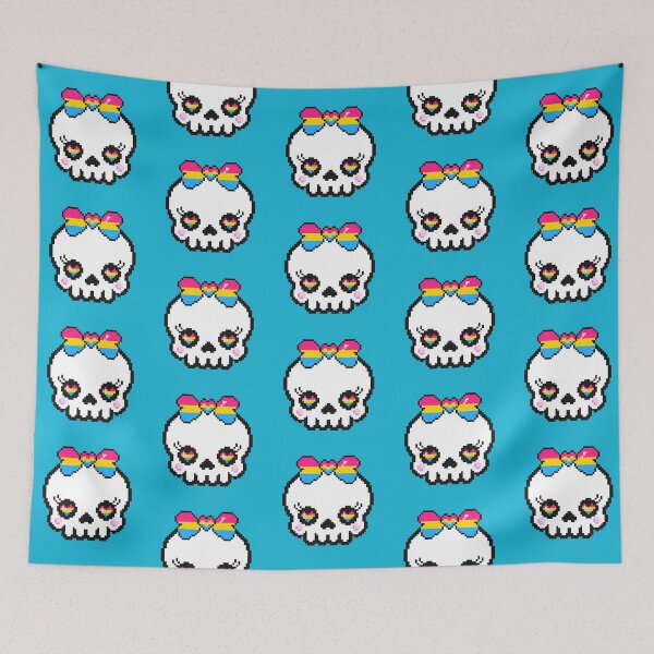 Item preview, Pixel Heart Skull (Pansexual)  designed and sold by Wyrd Witchy Ways.