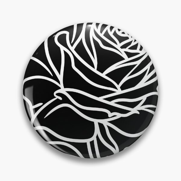 Item preview, Elegant White Rose Line Art on Black designed and sold by FrostyFrisby.