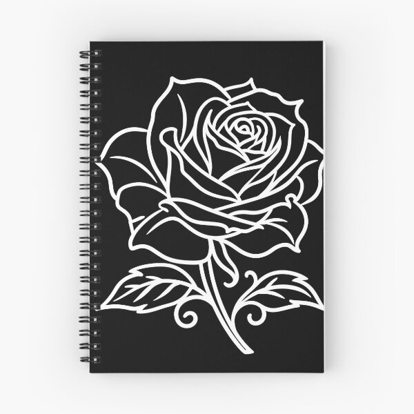 Item preview, Elegant White Rose Line Art on Black designed and sold by FrostyFrisby.
