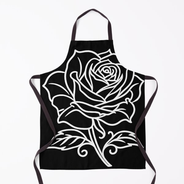 Item preview, Elegant White Rose Line Art on Black designed and sold by FrostyFrisby.