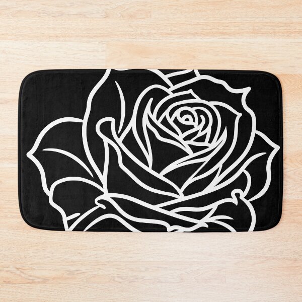 Item preview, Elegant White Rose Line Art on Black designed and sold by FrostyFrisby.