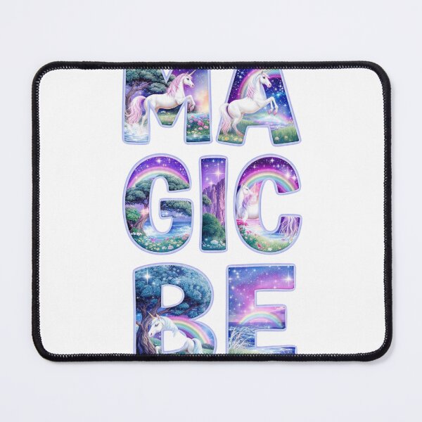 Item preview, Magic Unicorn Rainbow fantasy Starry Forest Typography designed and sold by LC&LCPlatform.