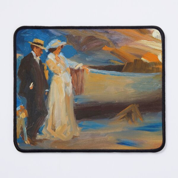 Item preview, Marie Krøyer and Hugo Alfvén, composition study for "Midsummer Eve Bonfire" portrait painting by Peder Severin Krøyer designed and sold by Jéanpaul Ferro.