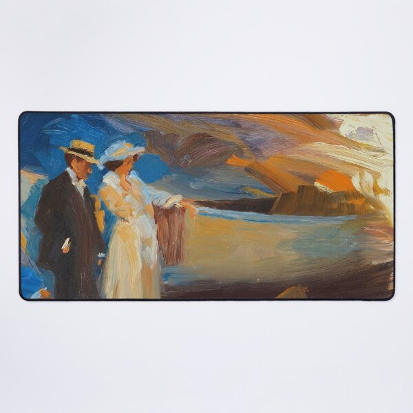 Item preview, Marie Krøyer and Hugo Alfvén, composition study for "Midsummer Eve Bonfire" portrait painting by Peder Severin Krøyer designed and sold by Jéanpaul Ferro.