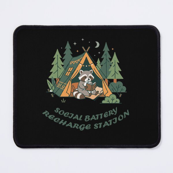 Item preview, Chief Introvert Recharge Station Funny Camping Raccoon designed and sold by fowzi shokri.