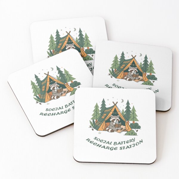 Item preview, Chief Introvert Recharge Station Funny Camping Raccoon designed and sold by fowzi shokri.