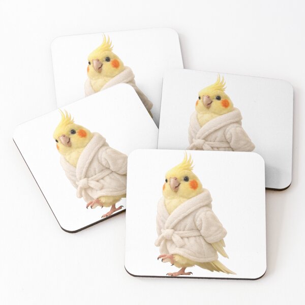 Item preview, Plush Bathrobe Lutino Cockatiel designed and sold by Sillytoe.