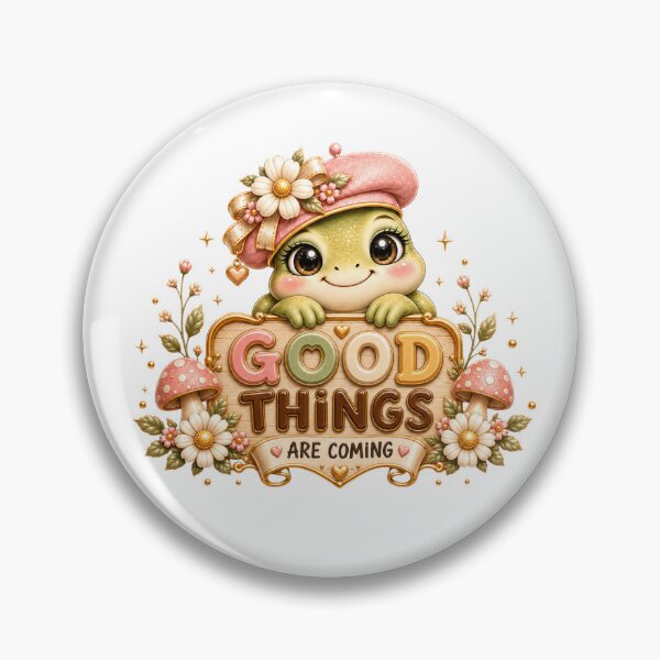 Item preview, Good Things Are Coming – Cute Frog Positive Vibes Design designed and sold by HO•Designs.