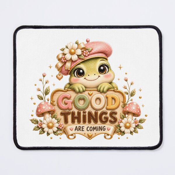 Item preview, Good Things Are Coming – Cute Frog Positive Vibes Design designed and sold by HO•Designs.