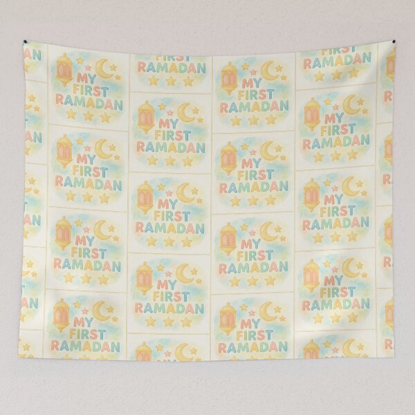 Item preview, My First Ramadan (V.16) – Pastel Islamic Lantern and Crescent Moon Design designed and sold by D-Islamic.
