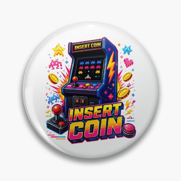 Item preview, Insert Coin Retro Arcade Gamer Vintage Video Game Design. designed and sold by The-T-In-Retro.